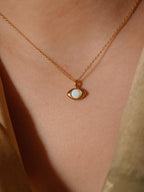 Opal eye shape necklace