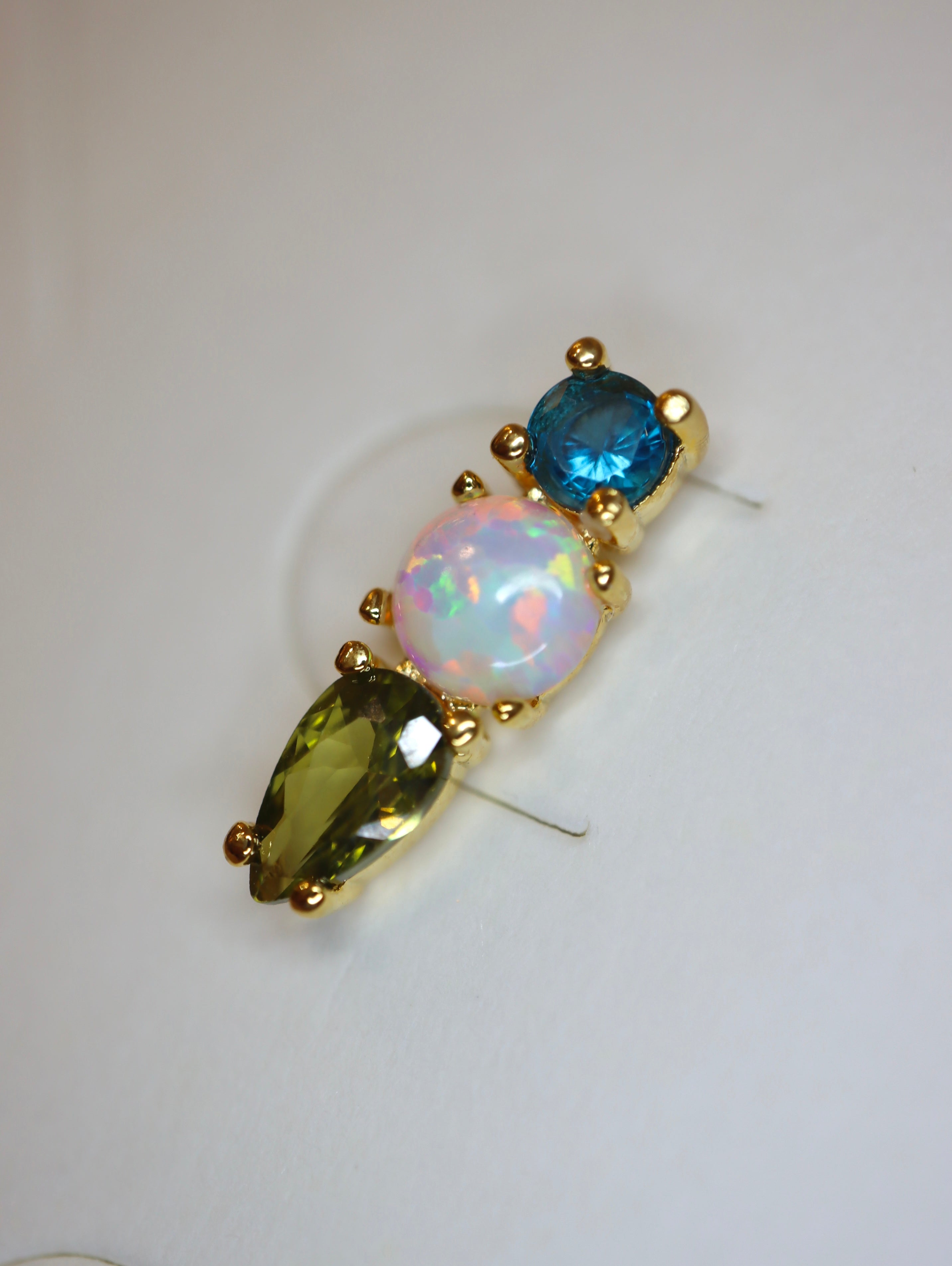 Sapphire Opal Stud Earrings