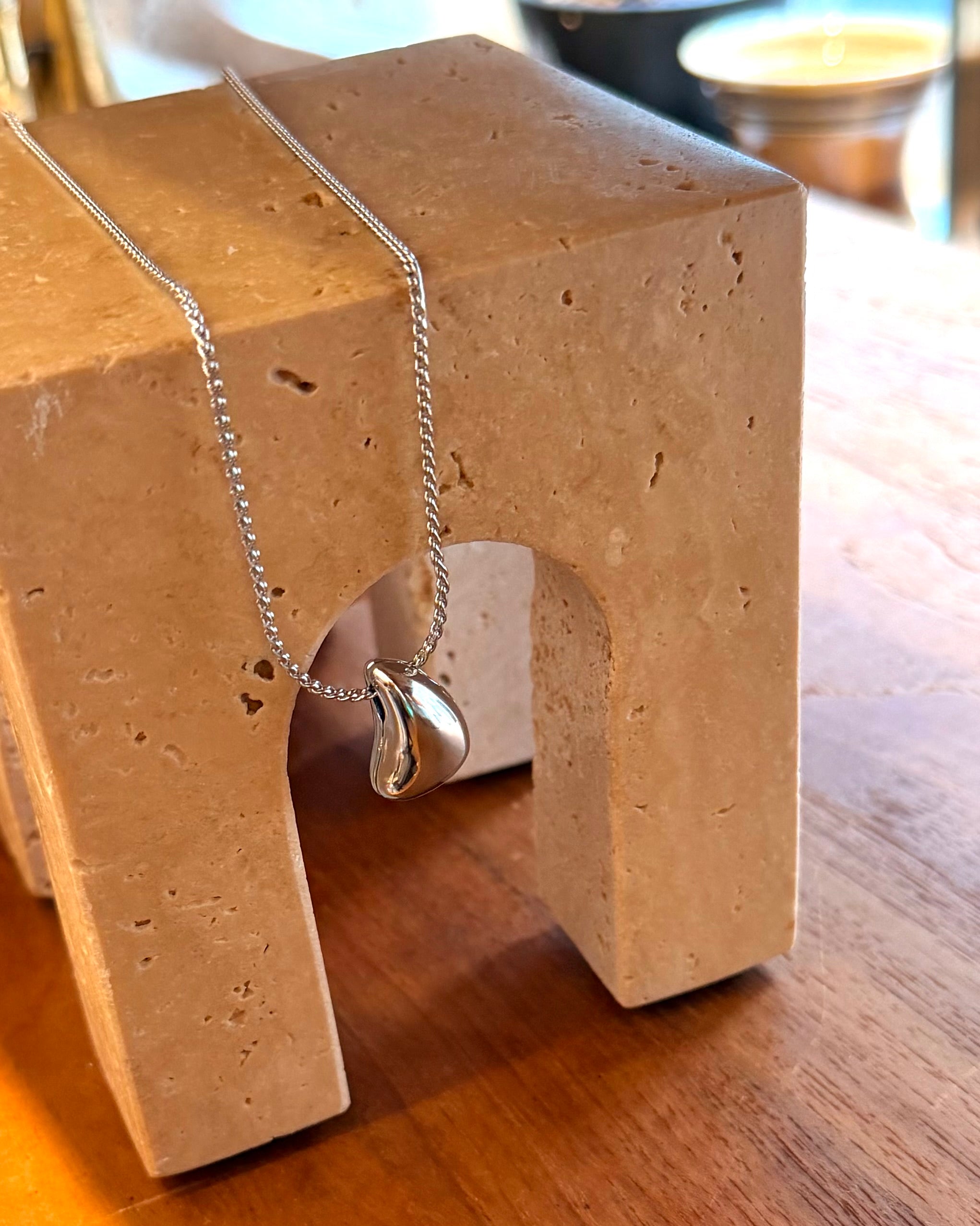 Pebble Pendant Stainless Steel Necklace