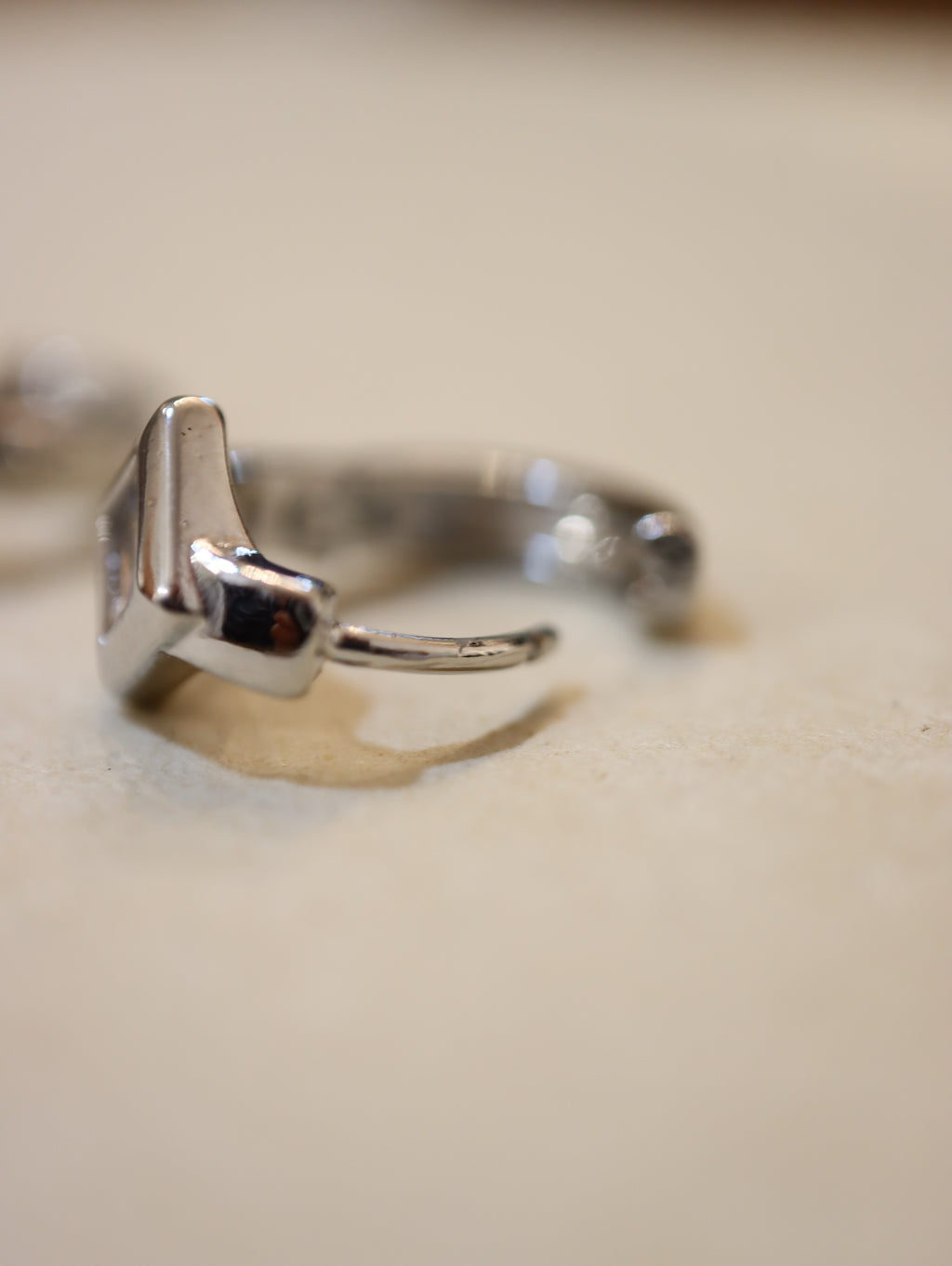 Rhombus CZ hoop earrings