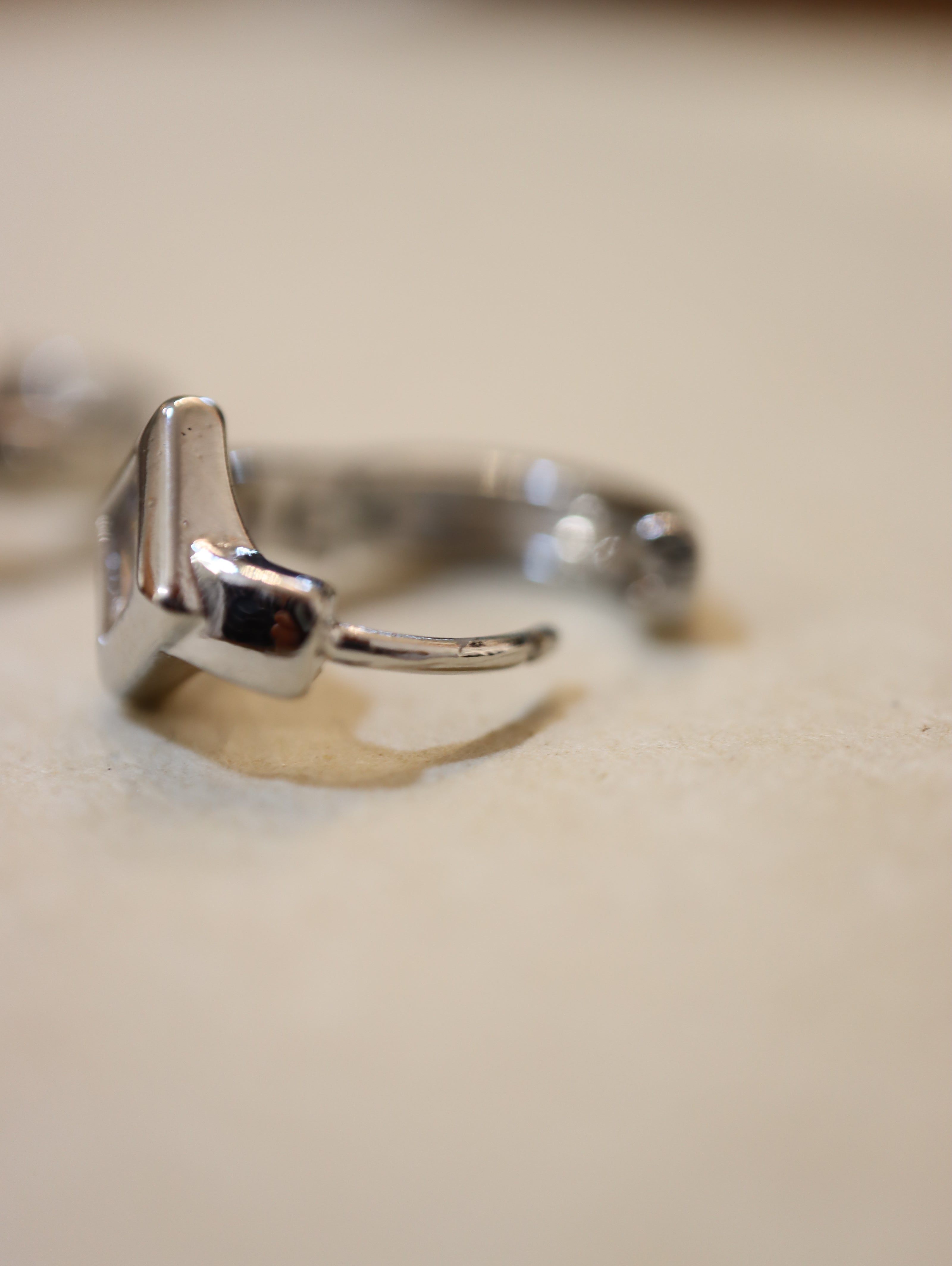 Rhombus CZ hoop earrings