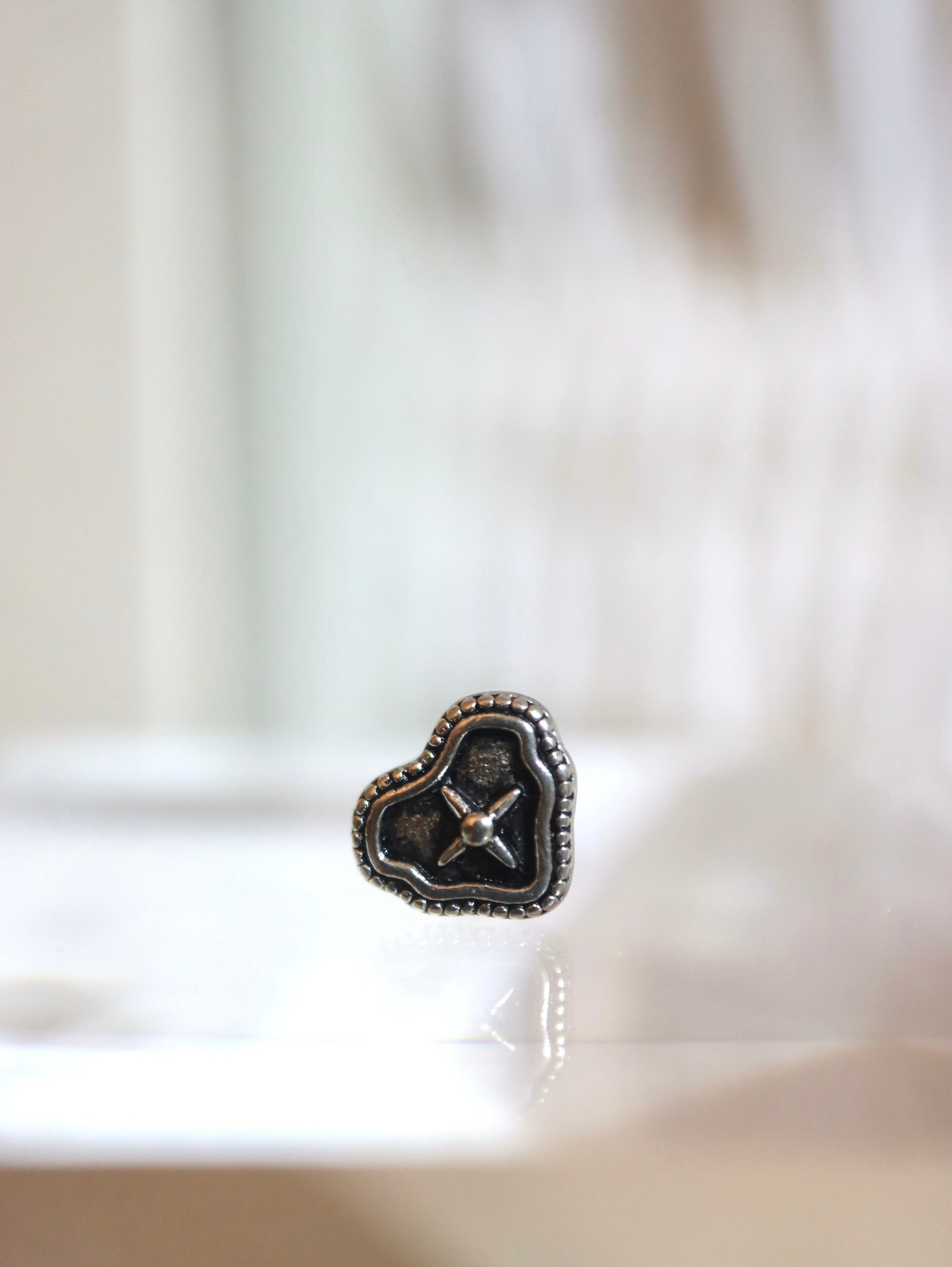 Heart stud surgical steel piercing (1pc)