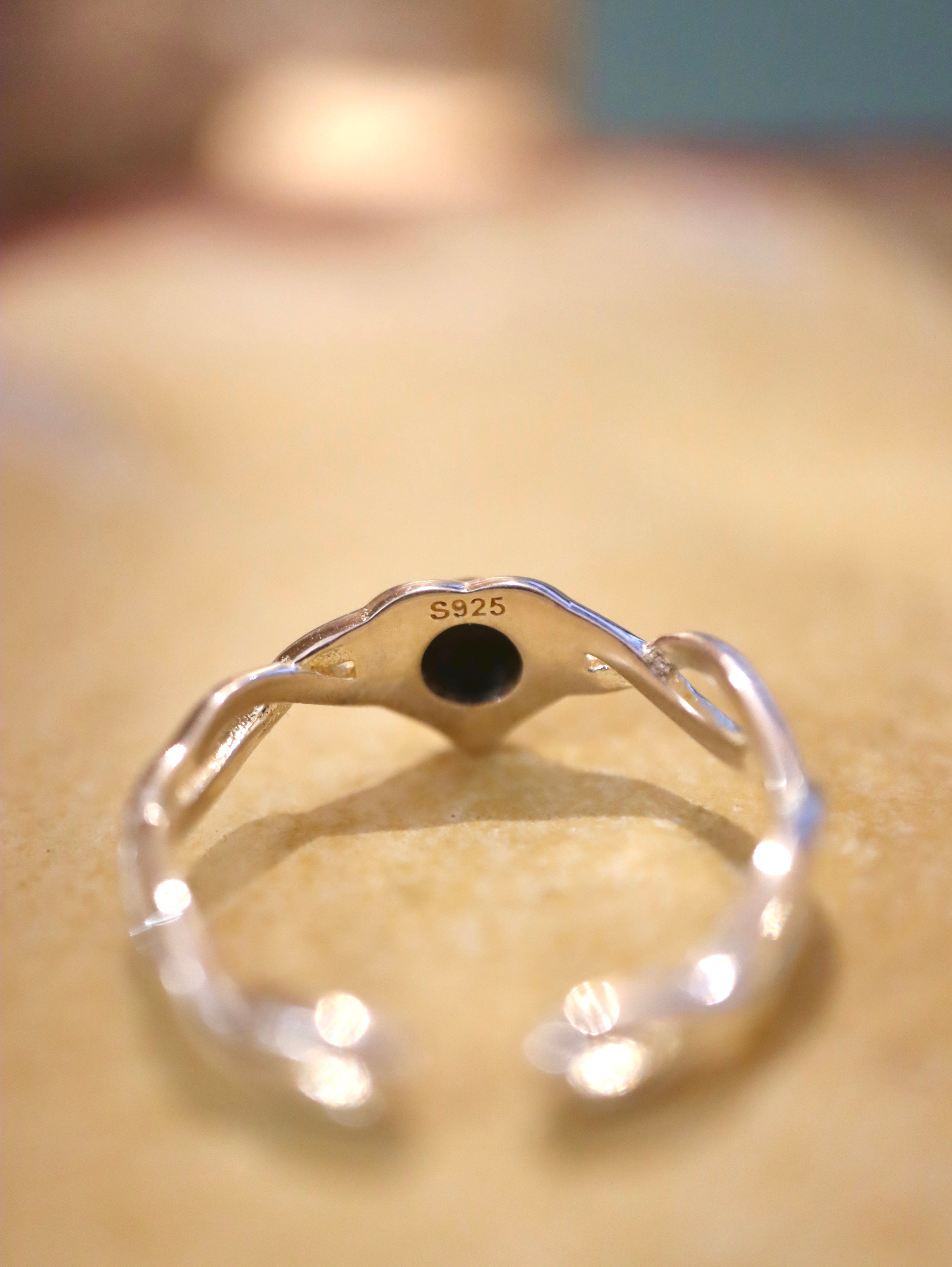 925 silver onyx free size ring