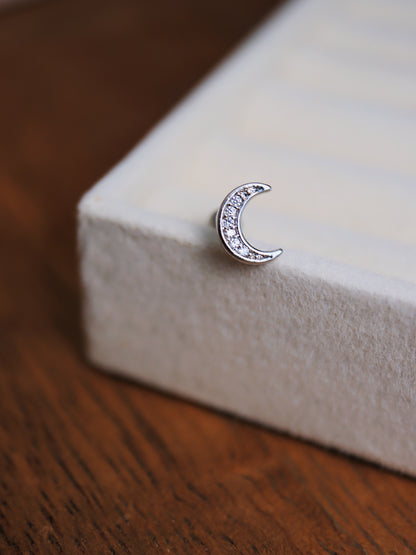 Crescent cz surgical steel piercing