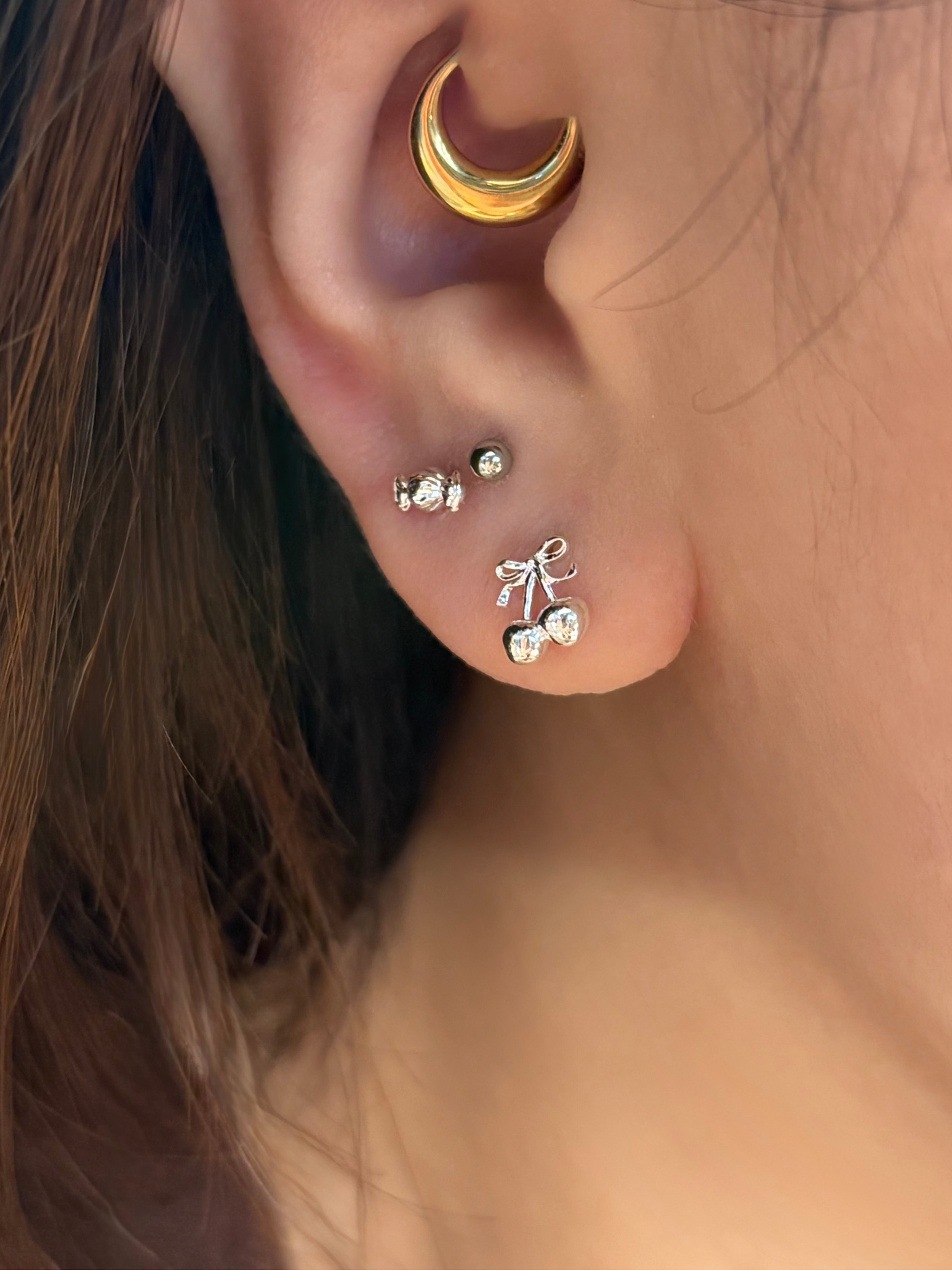 Ribbon cherry 🍒 surgical steel piercing