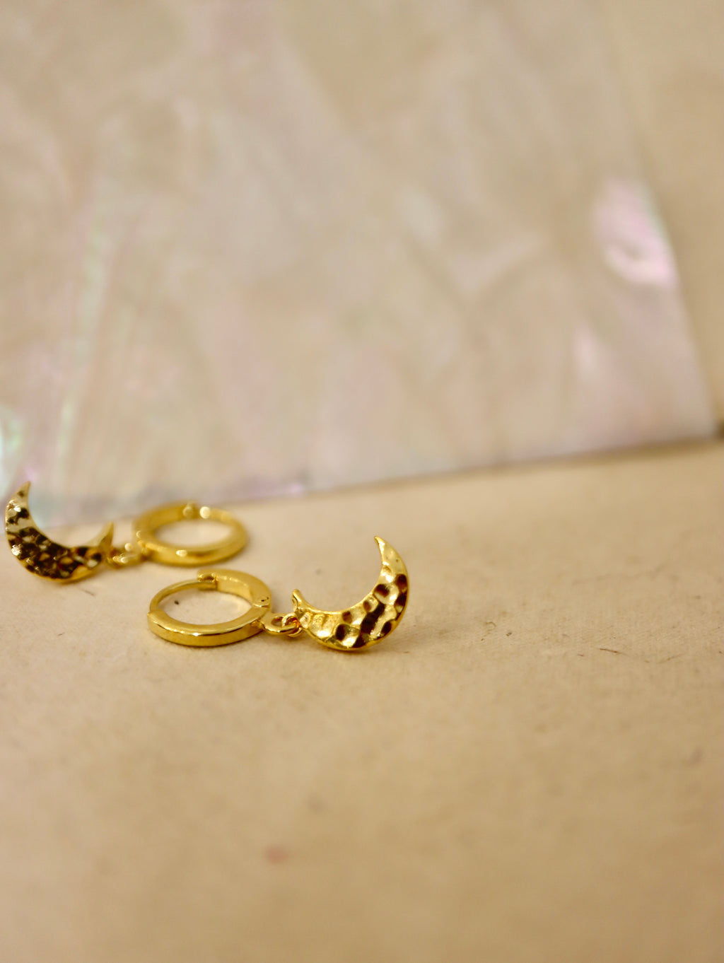 Hoop drop crescent earrings