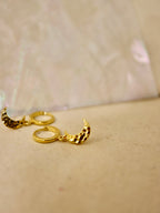 Hoop drop crescent earrings