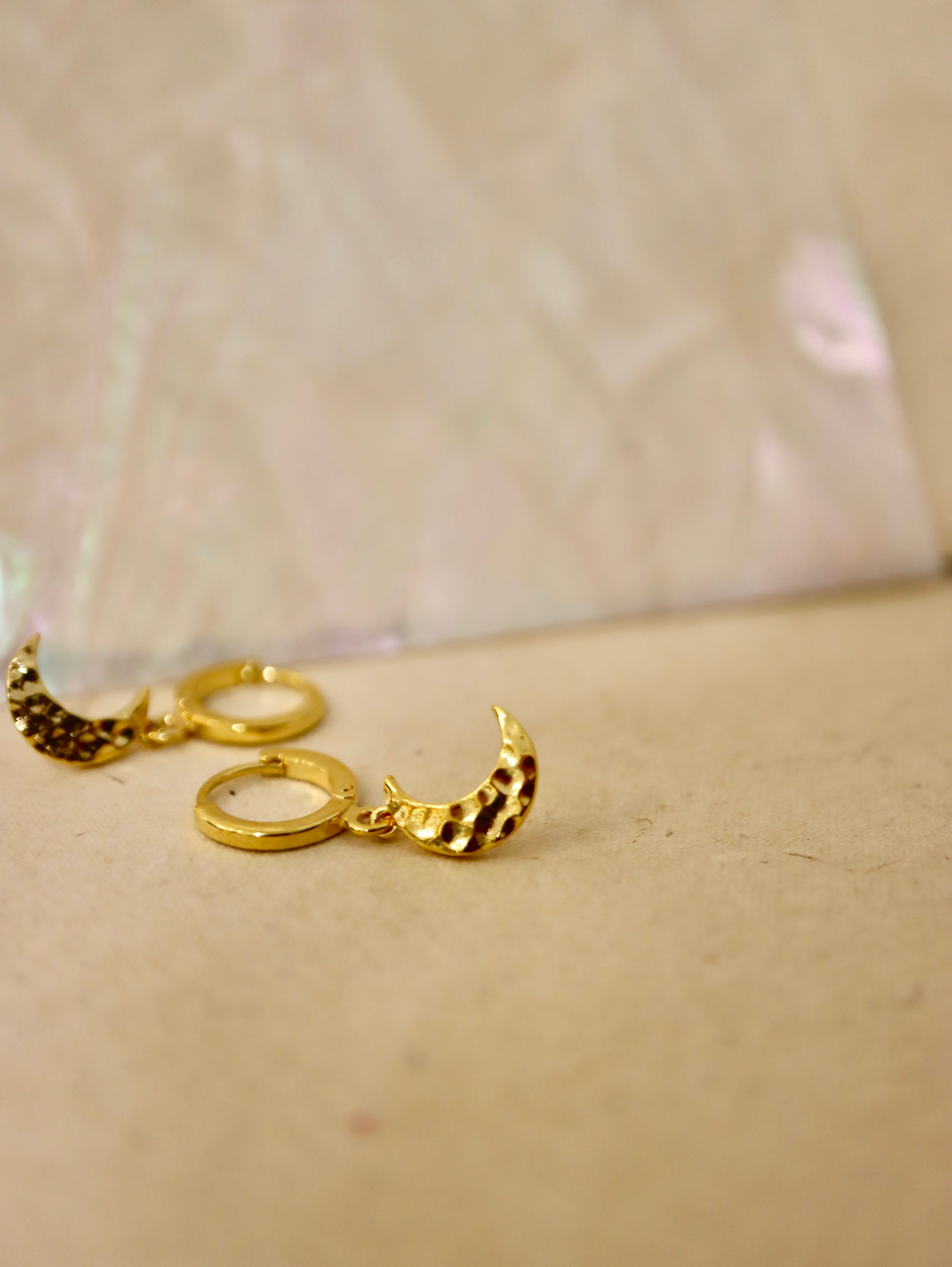 Hoop drop crescent earrings