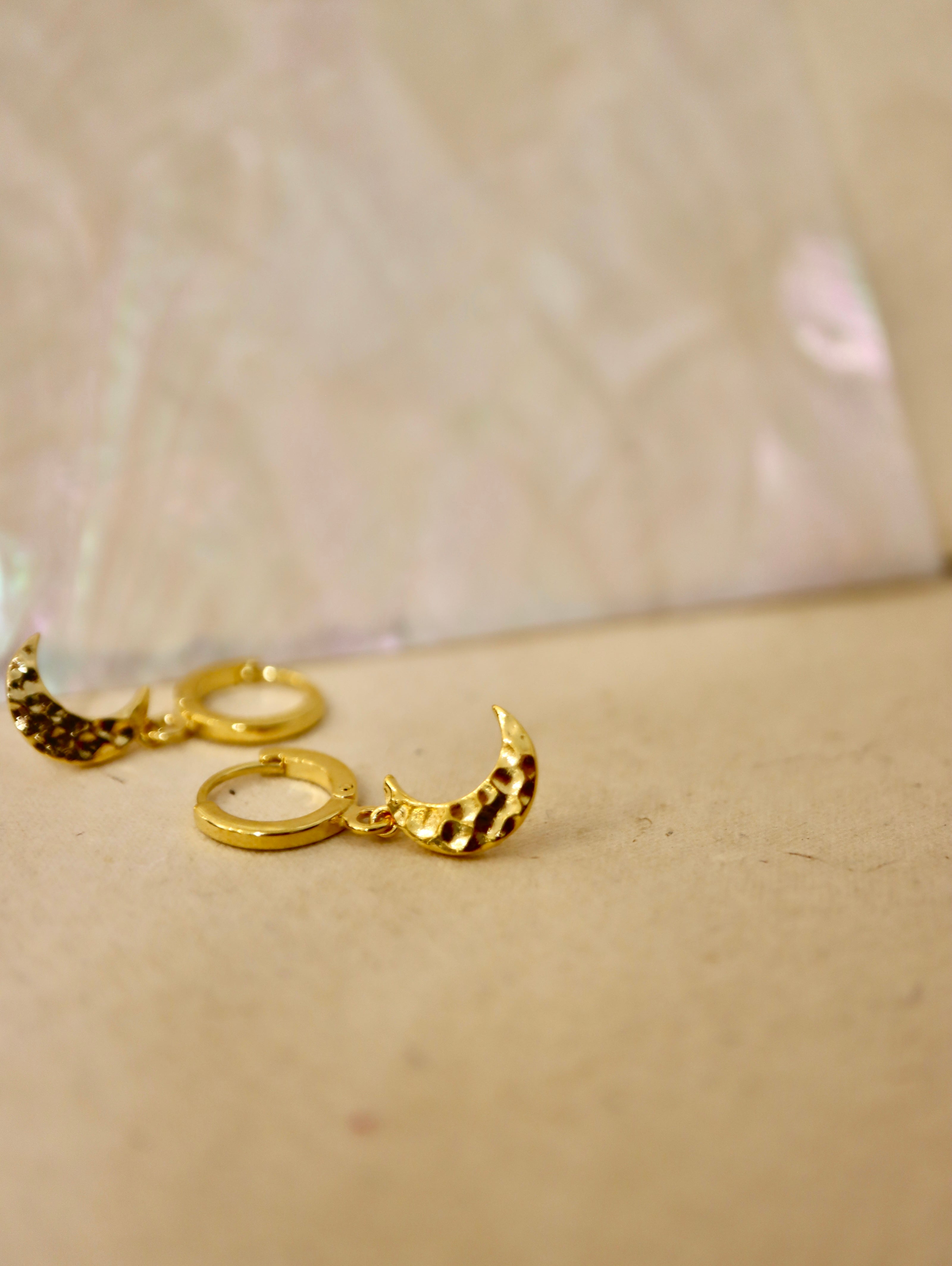 Hoop drop crescent earrings