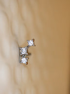 Triple rhombus surgical steel piercing earring (1pc)