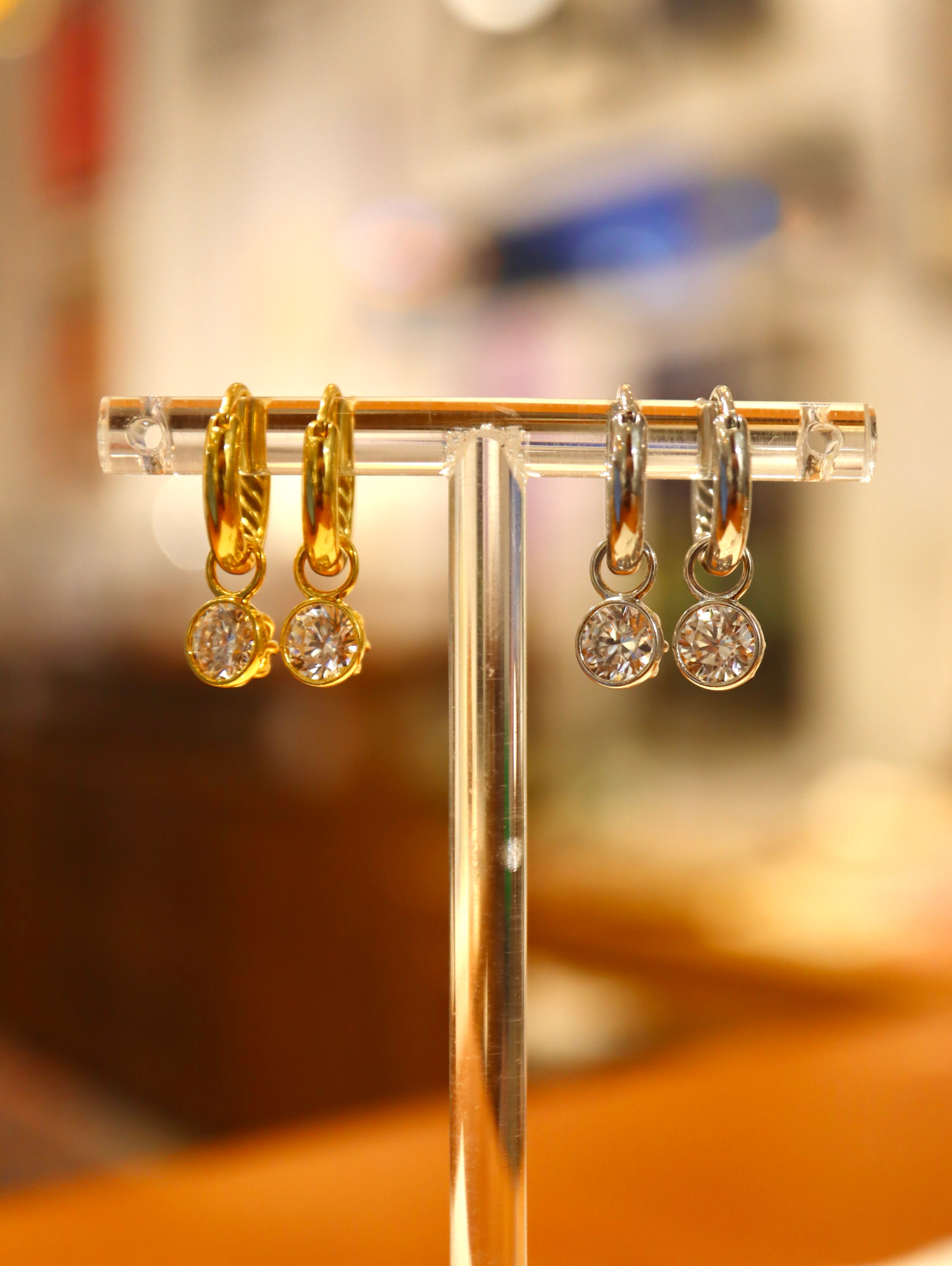 925 silver Premium CZ hoop earrings