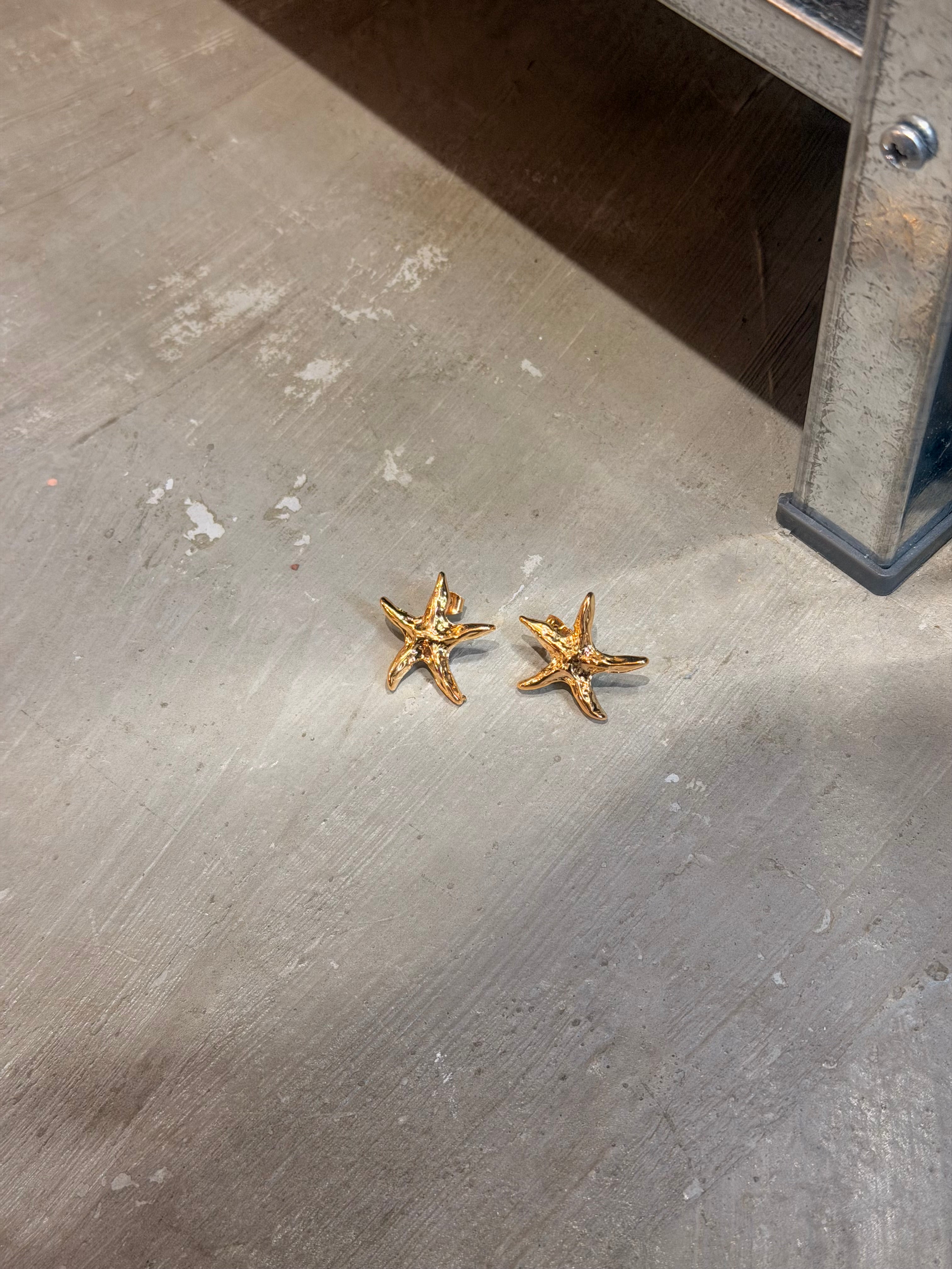 Starfish brass earrings