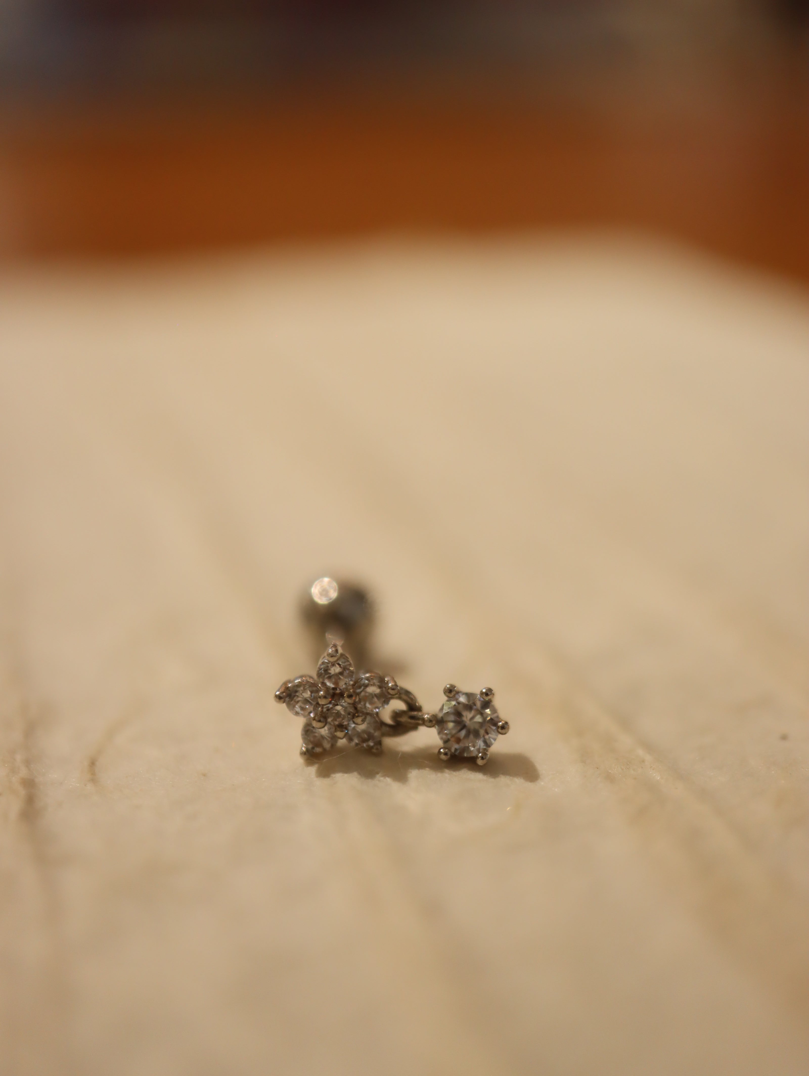 Stella Dangle CZ Stud Earring Piercing (1pc)