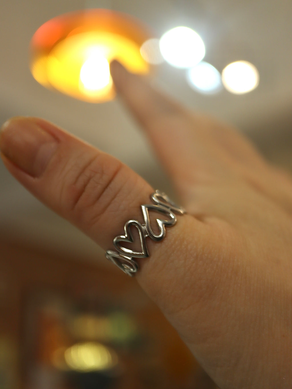 Heart band stainless steel ring