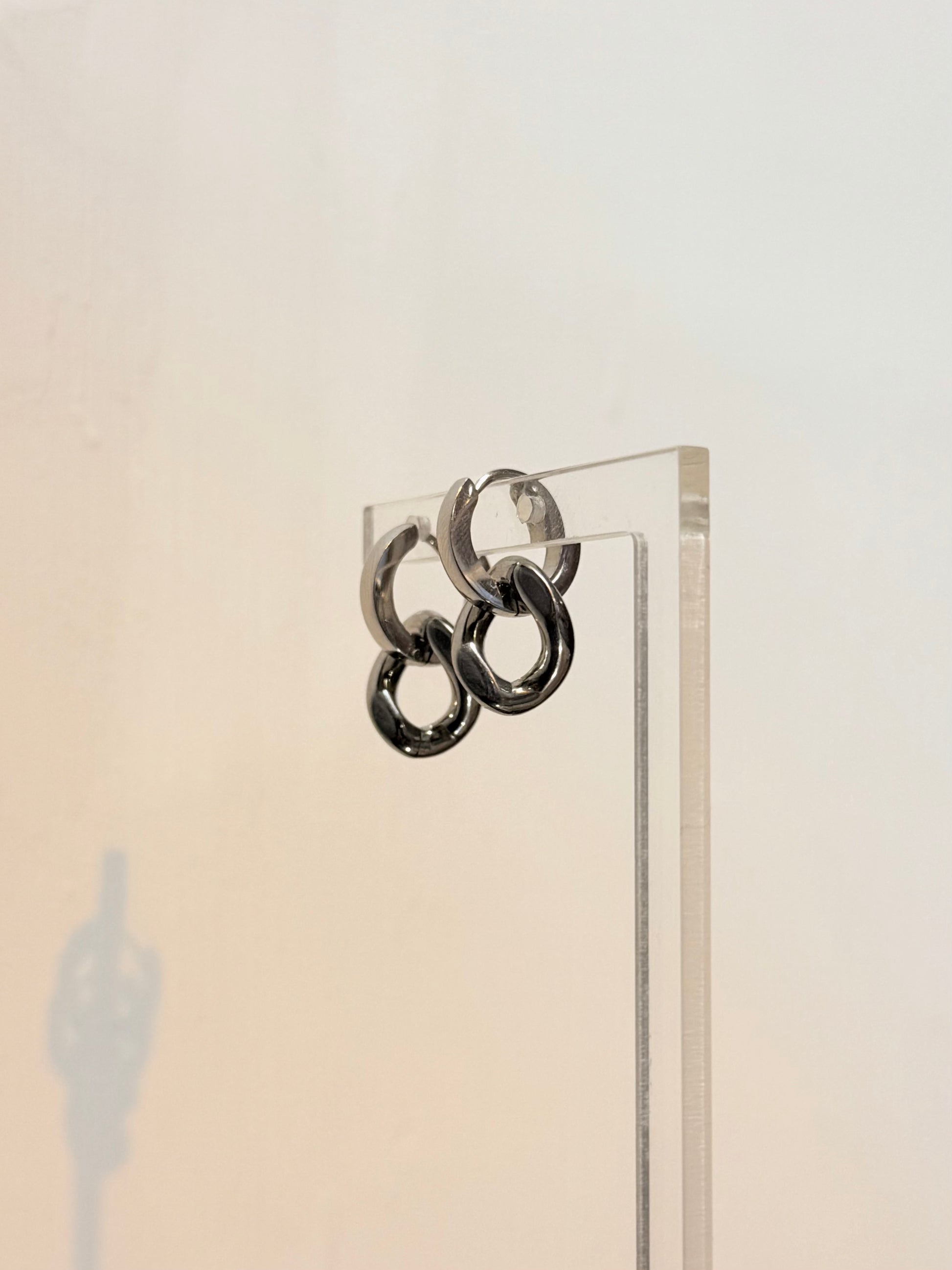 Interlock stainless steel earrings