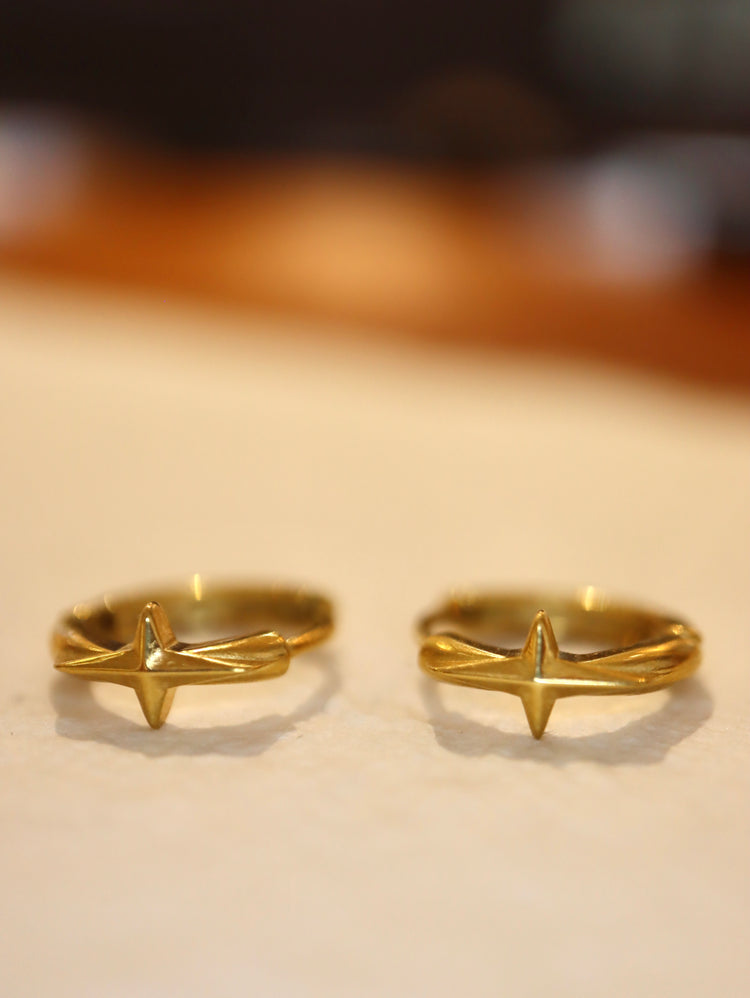 Cross Hinged Hoop Stainless Steel Earrings