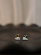 Opal drop 925 silver flat back piercing (1pc)