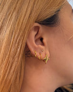 Sparkling cz twisted brass earrings