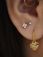Push-pin stud flat back earring