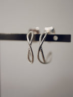Double twist 925 silver earrings
