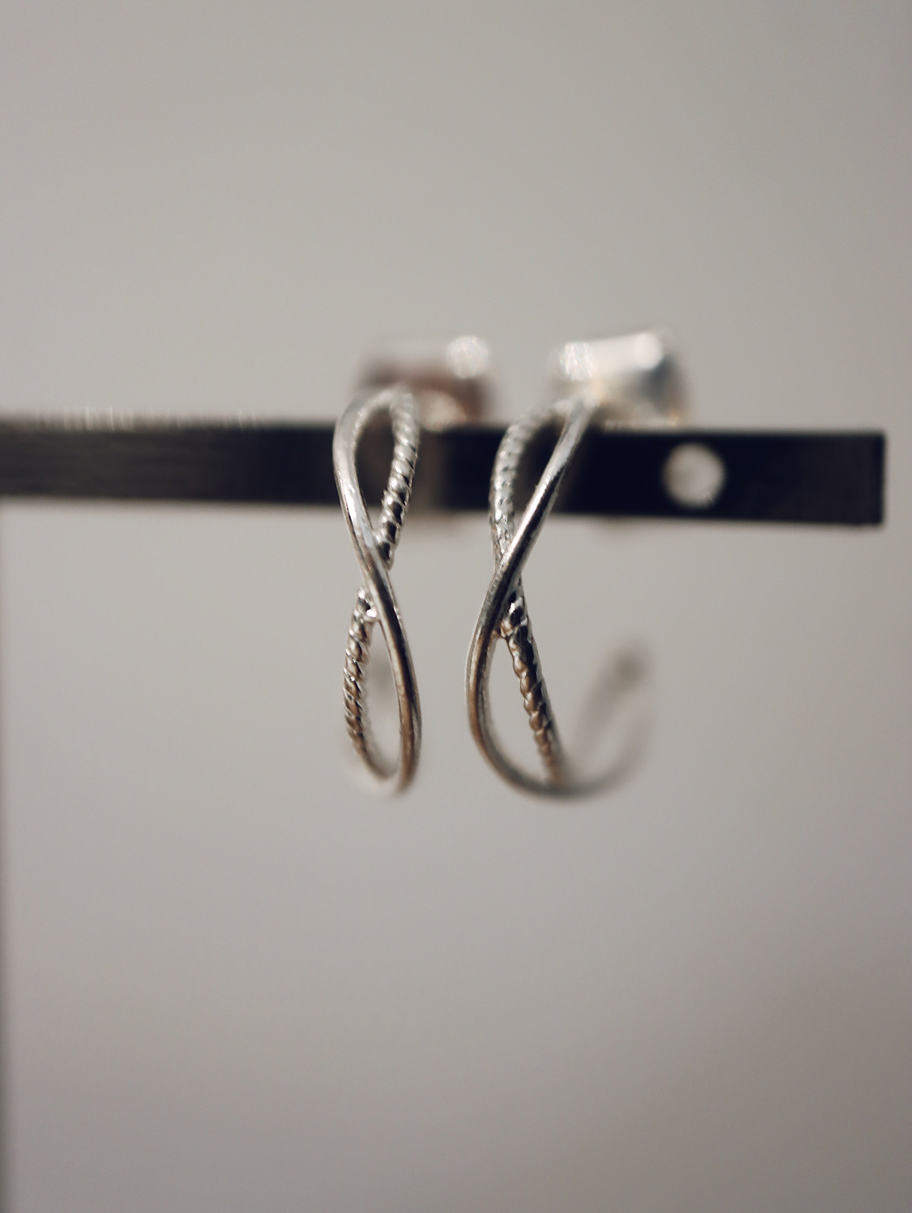 Double twist 925 silver earrings