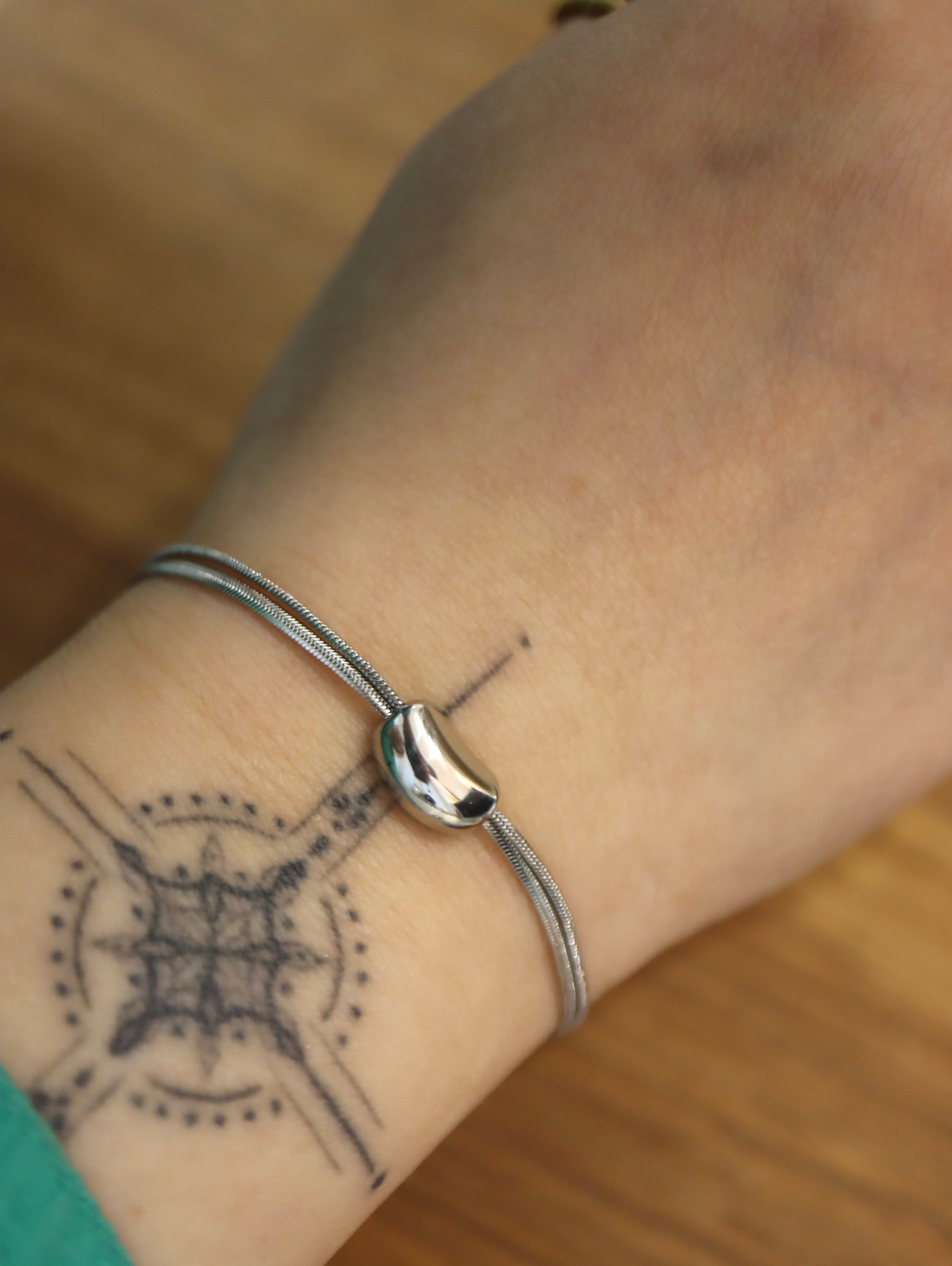 Luna bean stainless steel bracelet