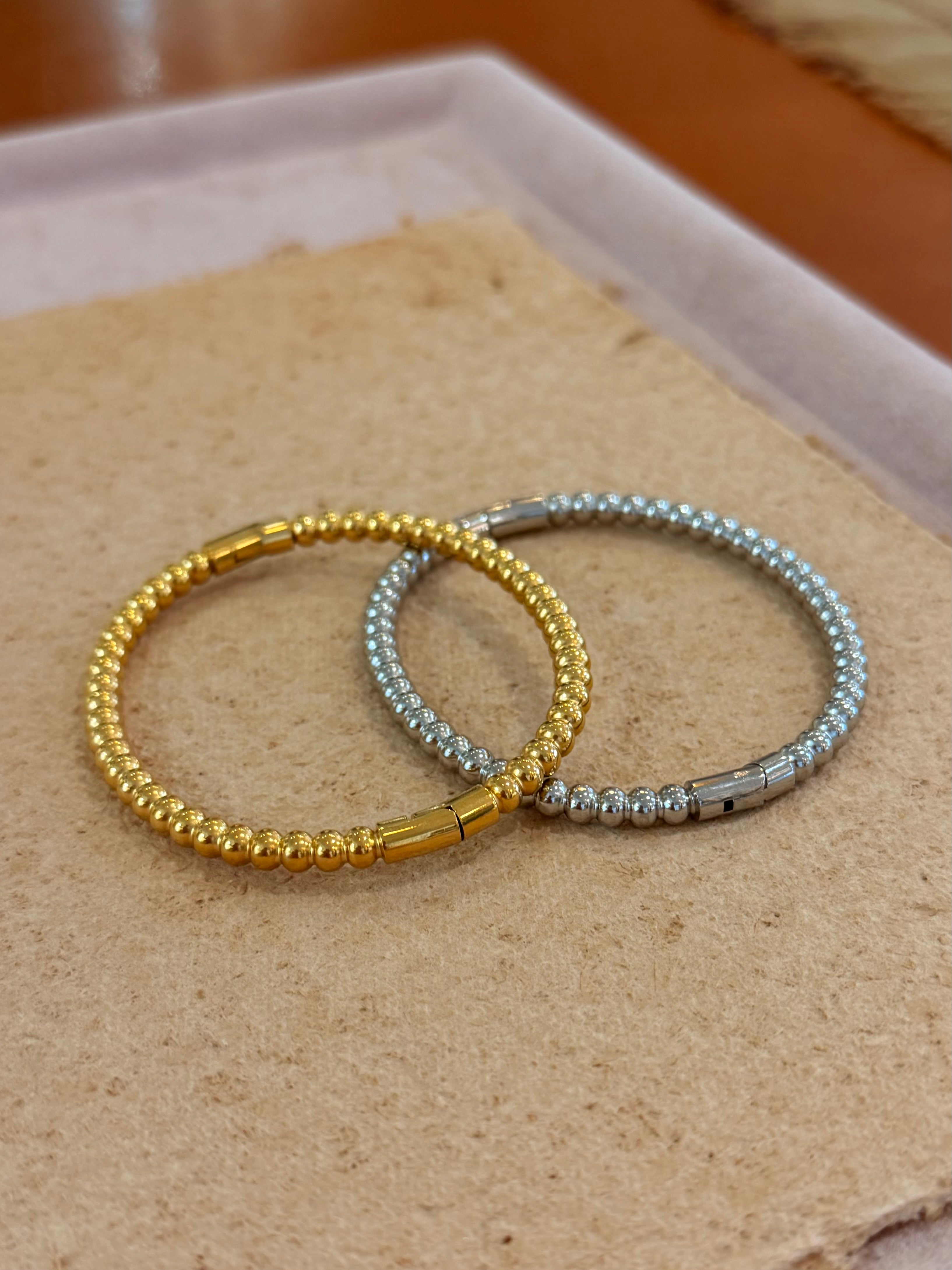 Beaded Hinged Stainless Steel bangle