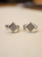 Rhombus CZ hoop earrings