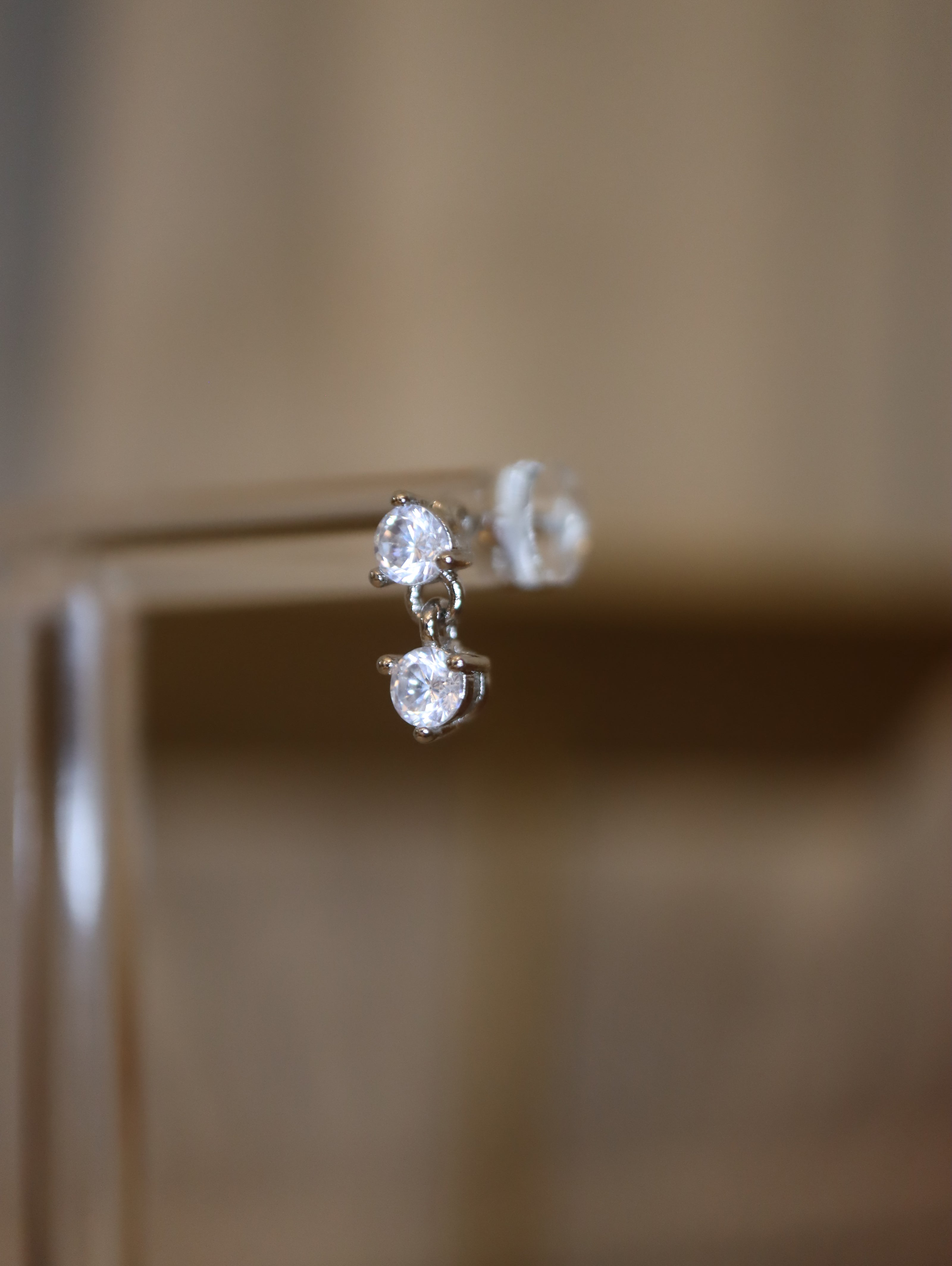 Double cz surgical steel piercing (1pc)