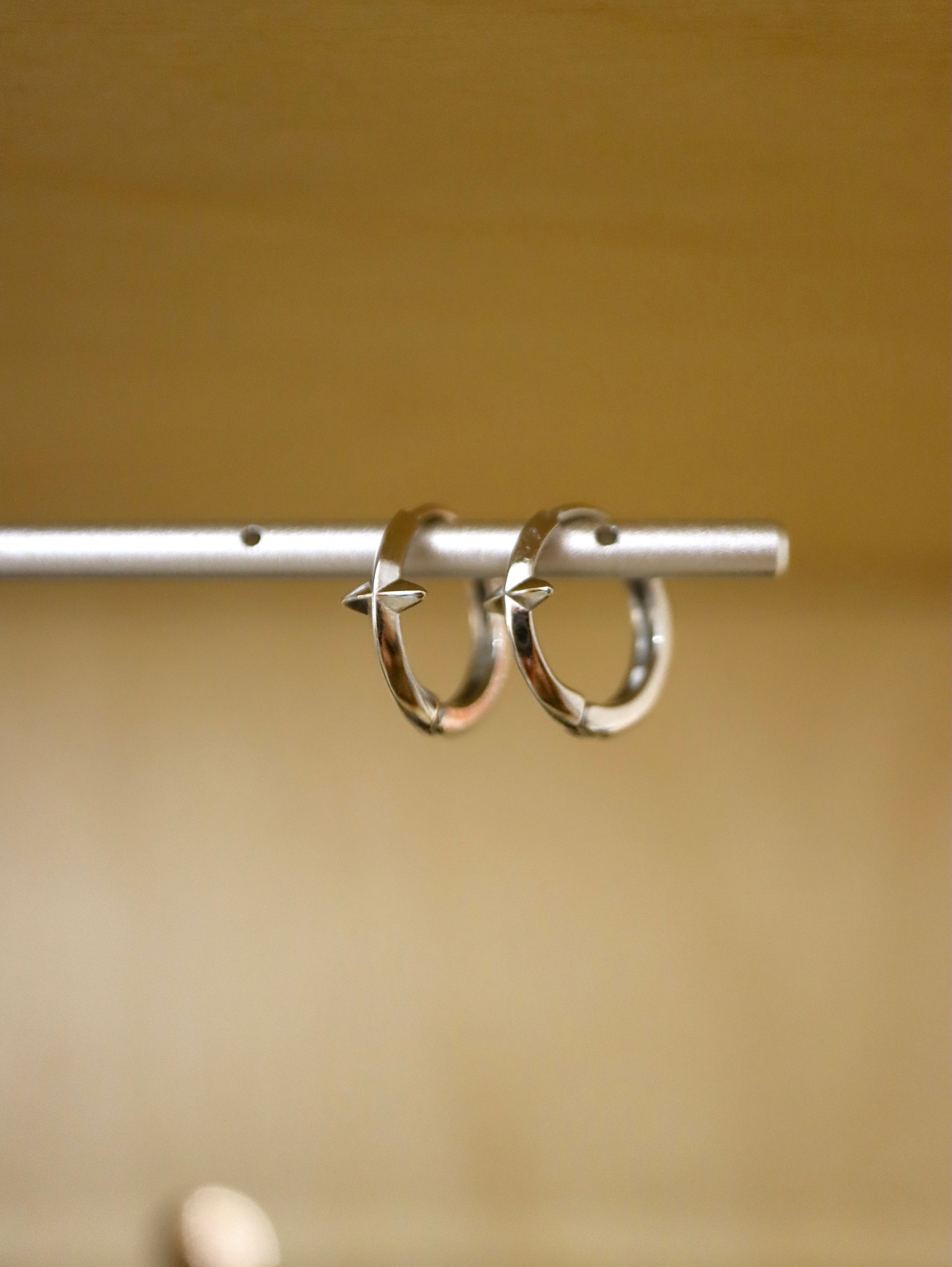 Cross hinged stainless steel earrings
