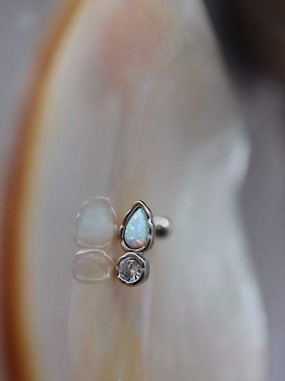 Opal stud s925 barbell piercing