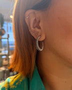 Twist lock hoop 925 earring