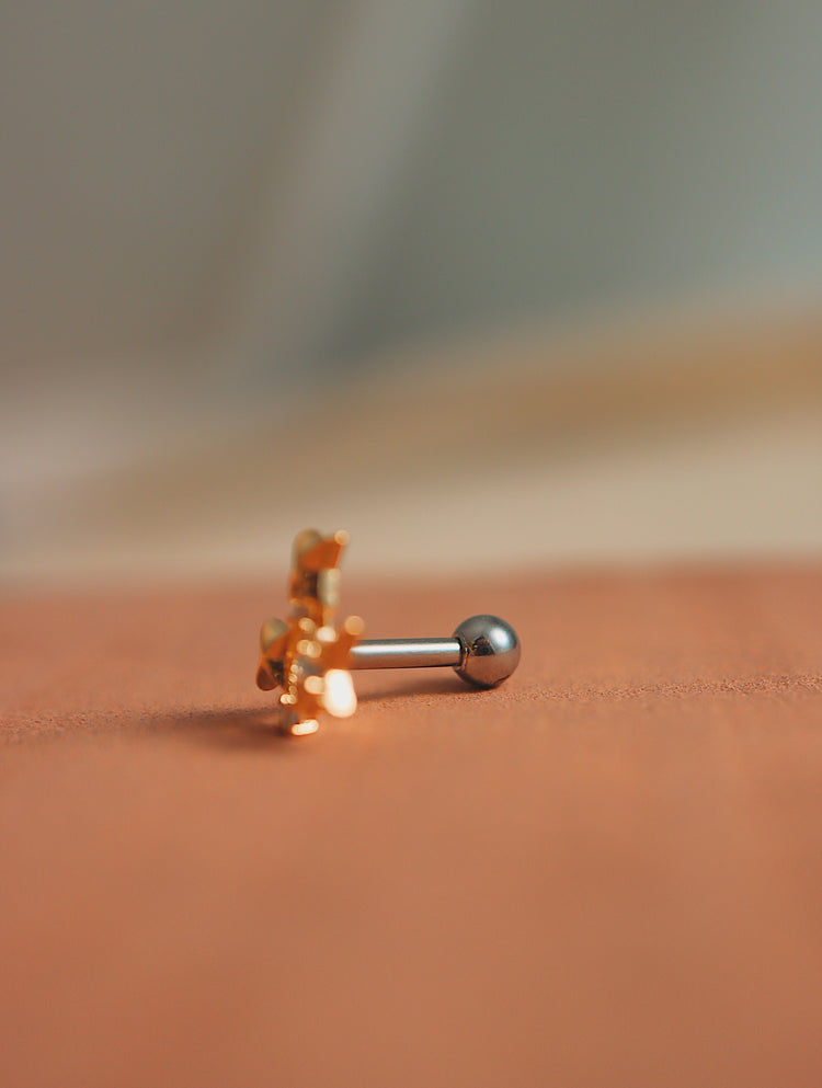 Sparkle star surgical steel piercing