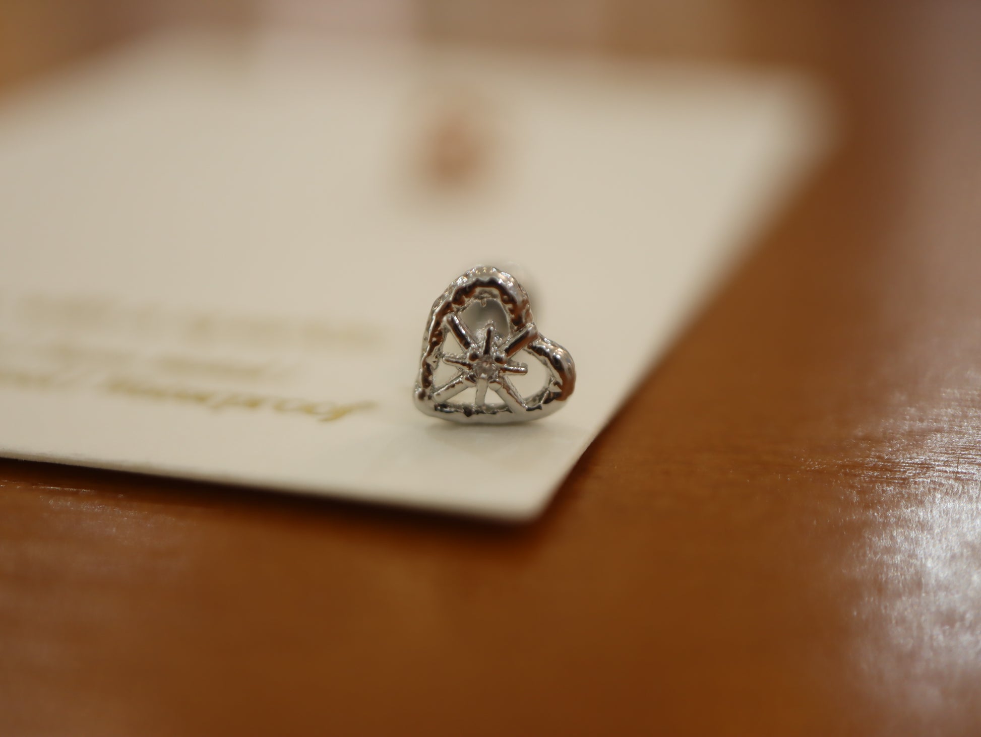 Sparkle in heart surgical steel piercing