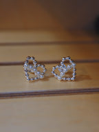 Silver925 heart pearl earrings