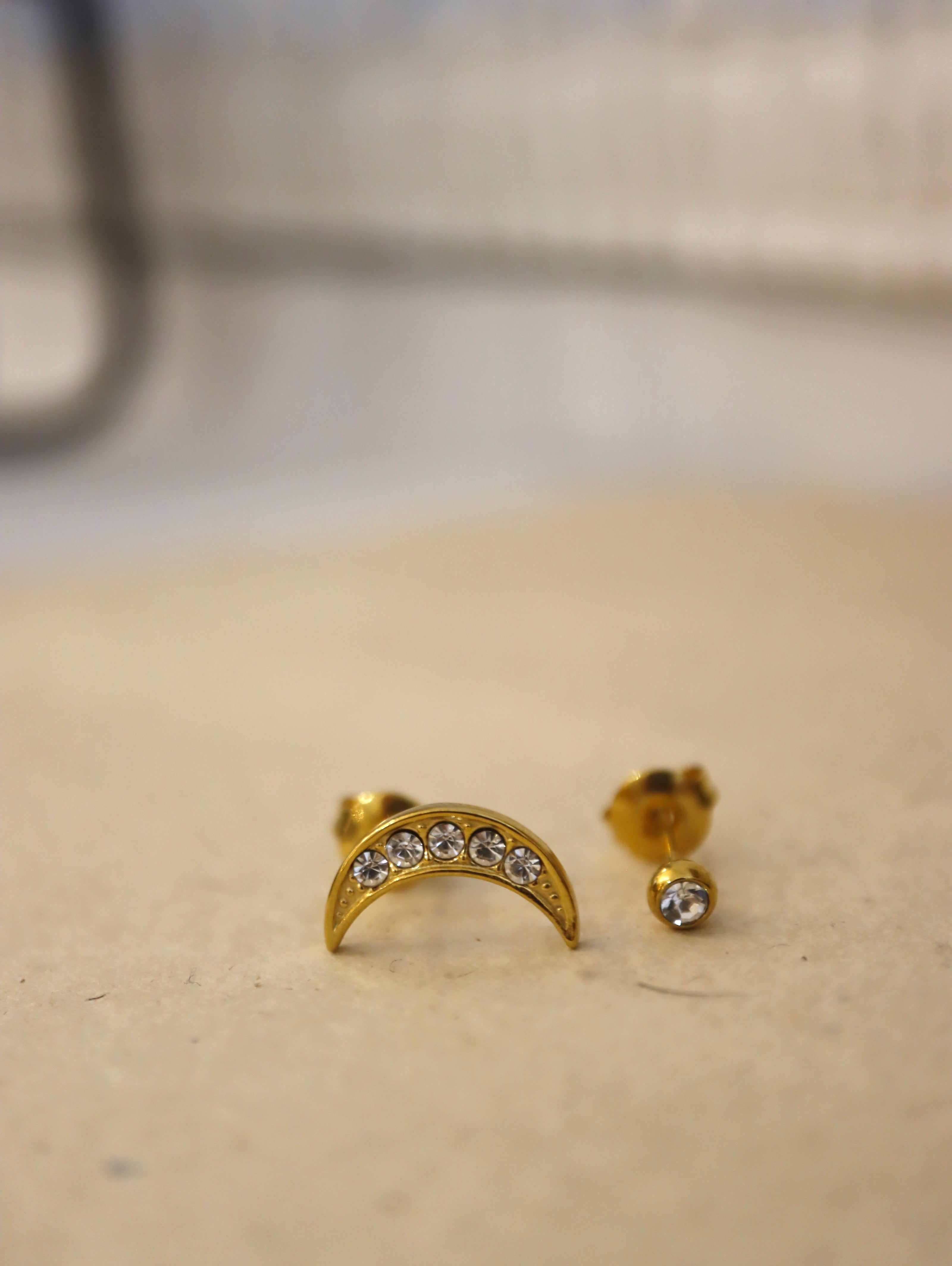 Crescent cz moon earrings