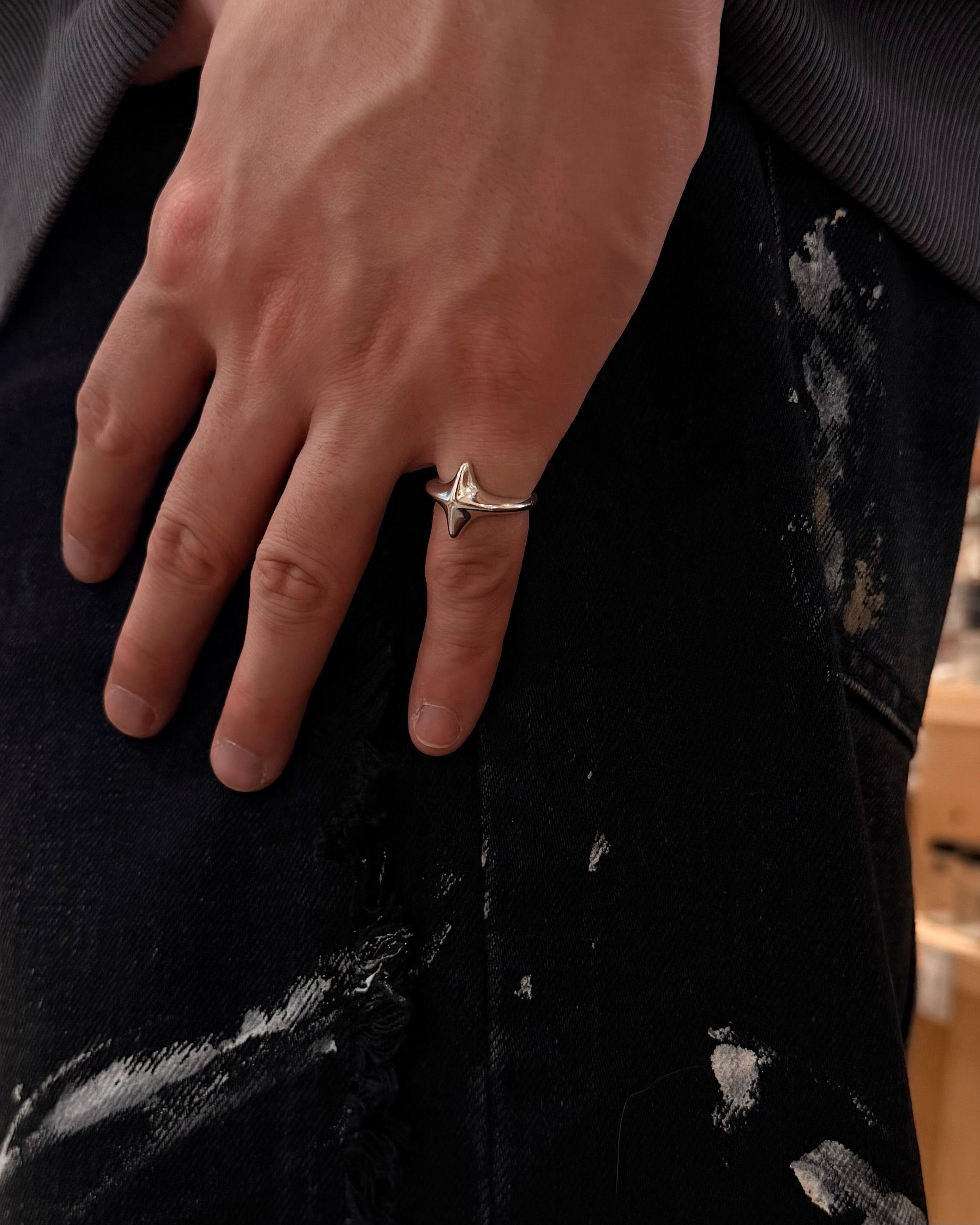 Star Sparkle 925 silver unisex ring