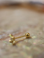 4petal flower cz stud 925 piercing