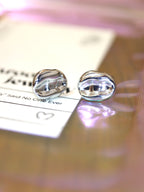 Irregular oval stainless steel earrings