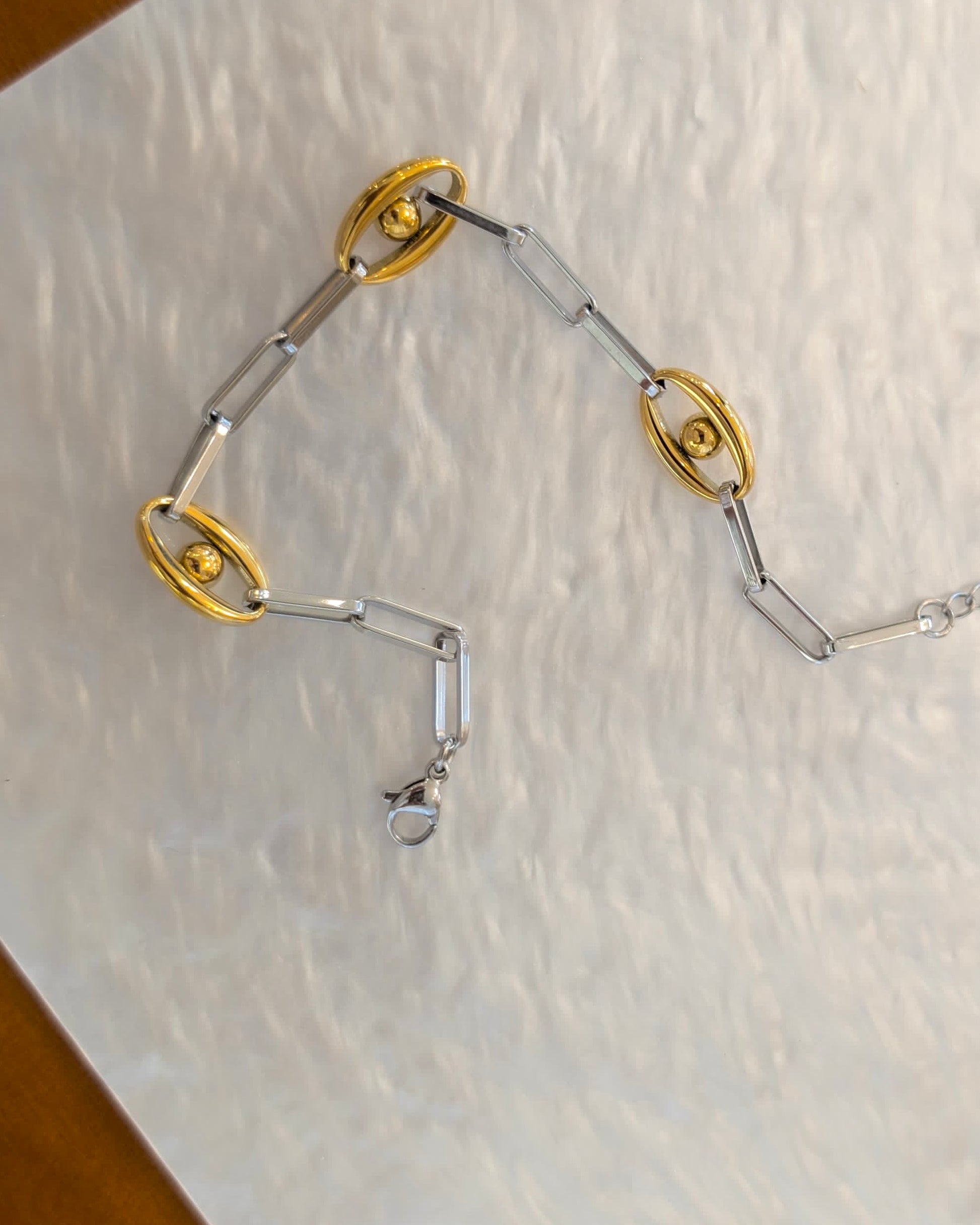 Mix tone stainless steel bracelet