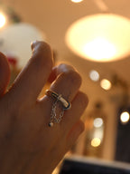 925 silver drop chain open size ring