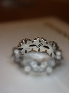 Antique flower 925 silver Earcuff