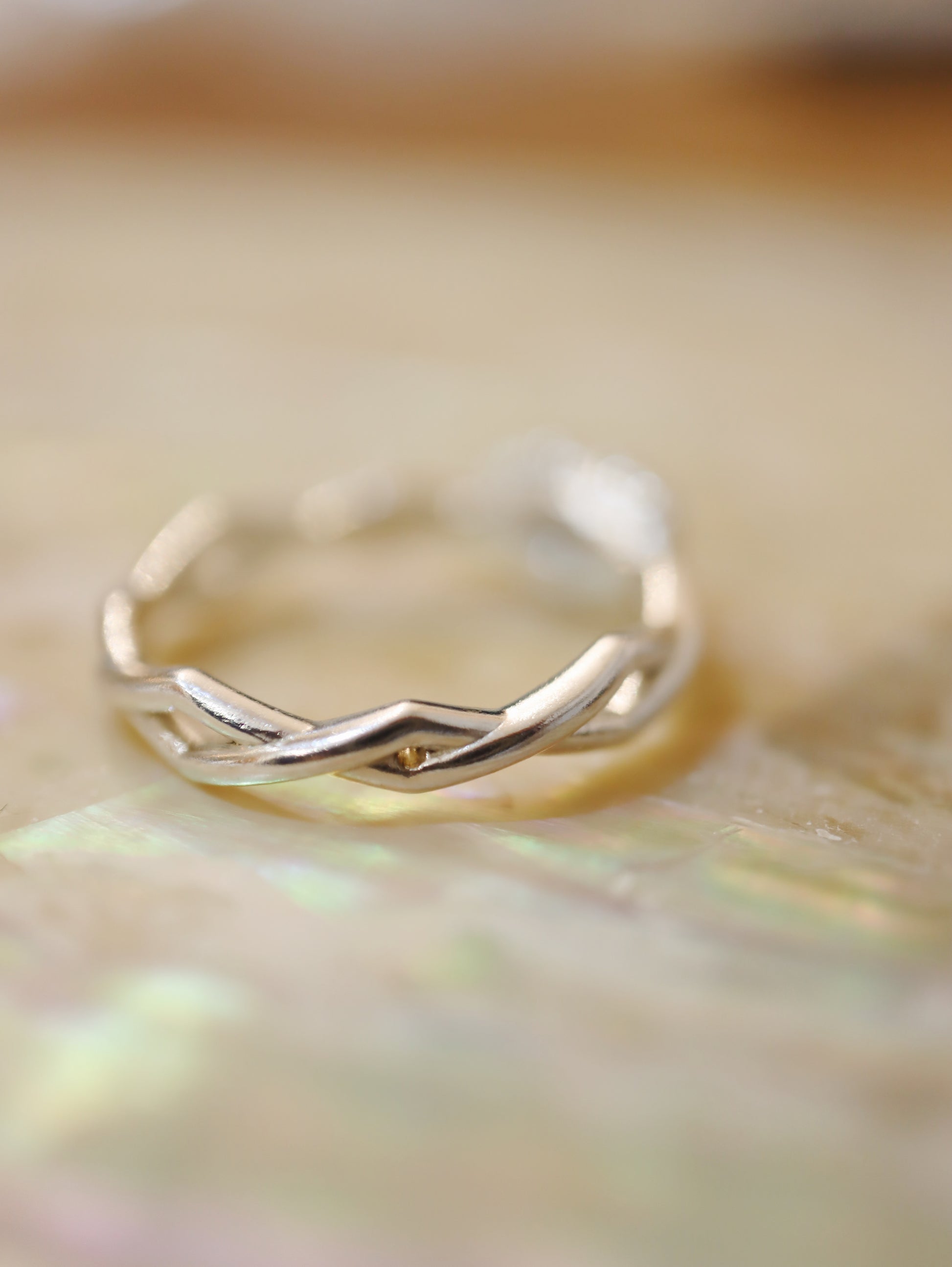 Rectangular pale pink stone 925 silver ring