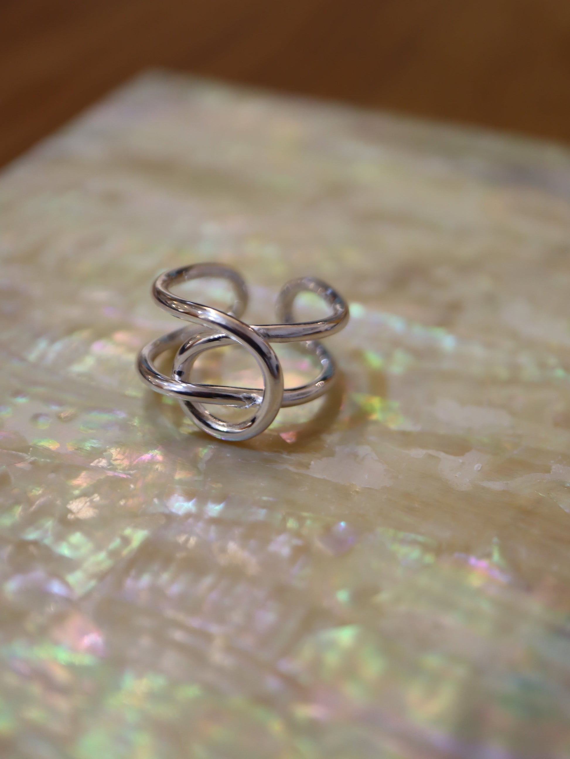 Twisted 925 silver open size ring