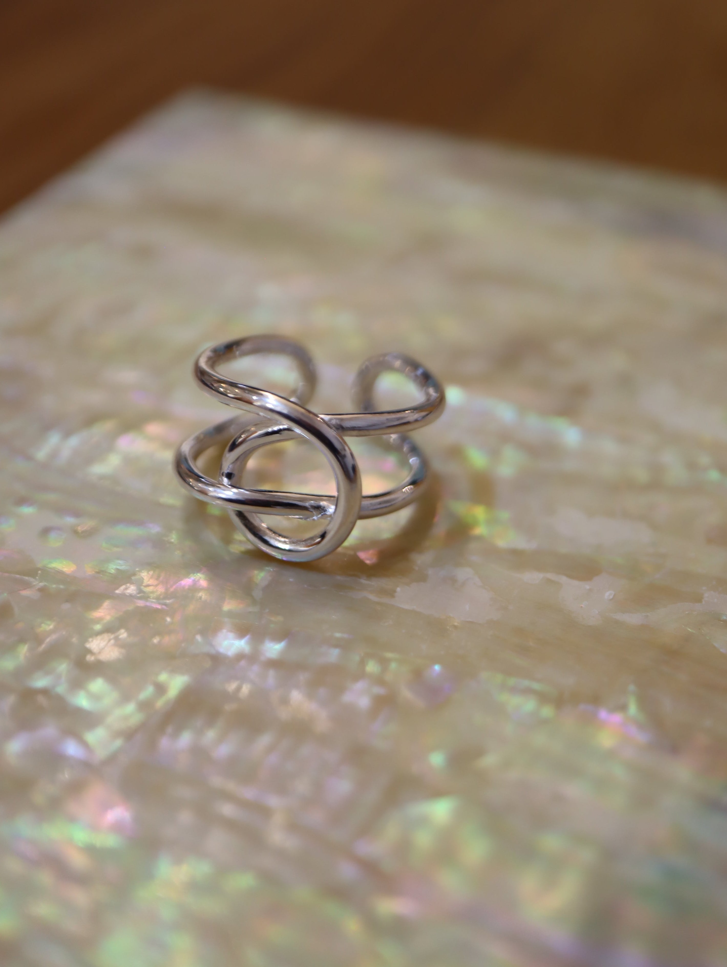Twisted 925 silver open size ring