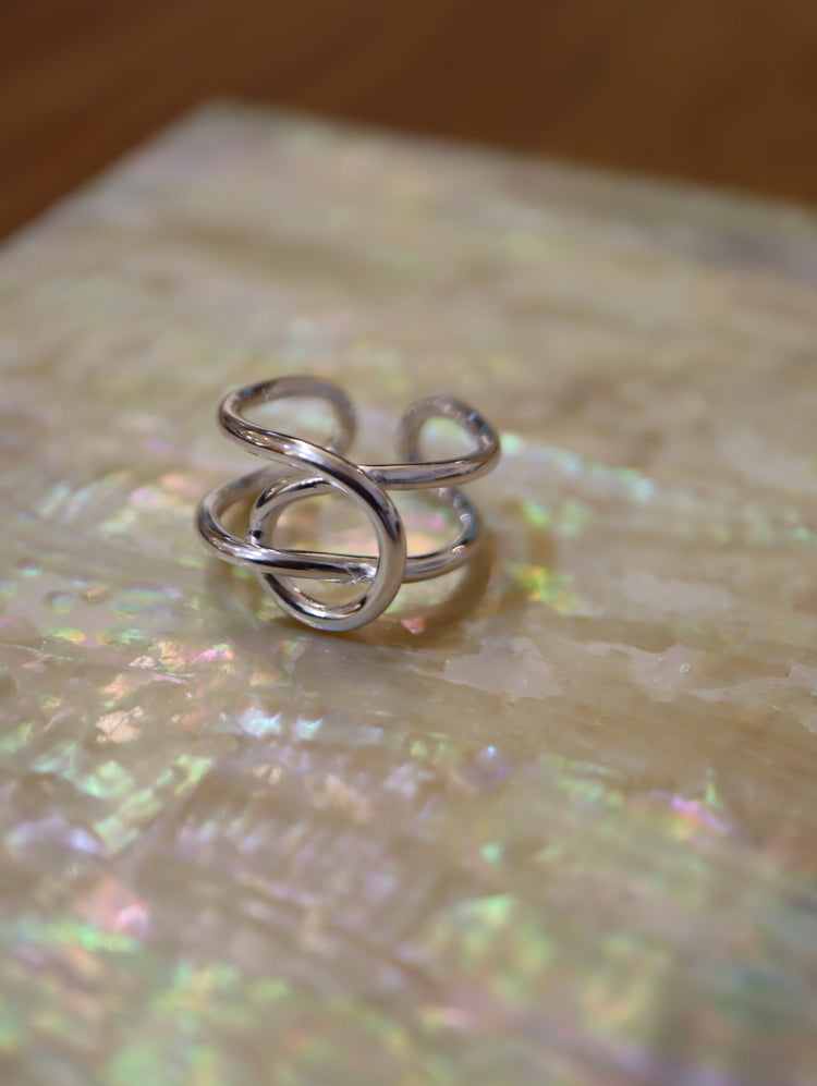 Twisted 925 silver open size ring