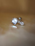 Glow Drop Stud 925 silver Earring Piercing (1pc)