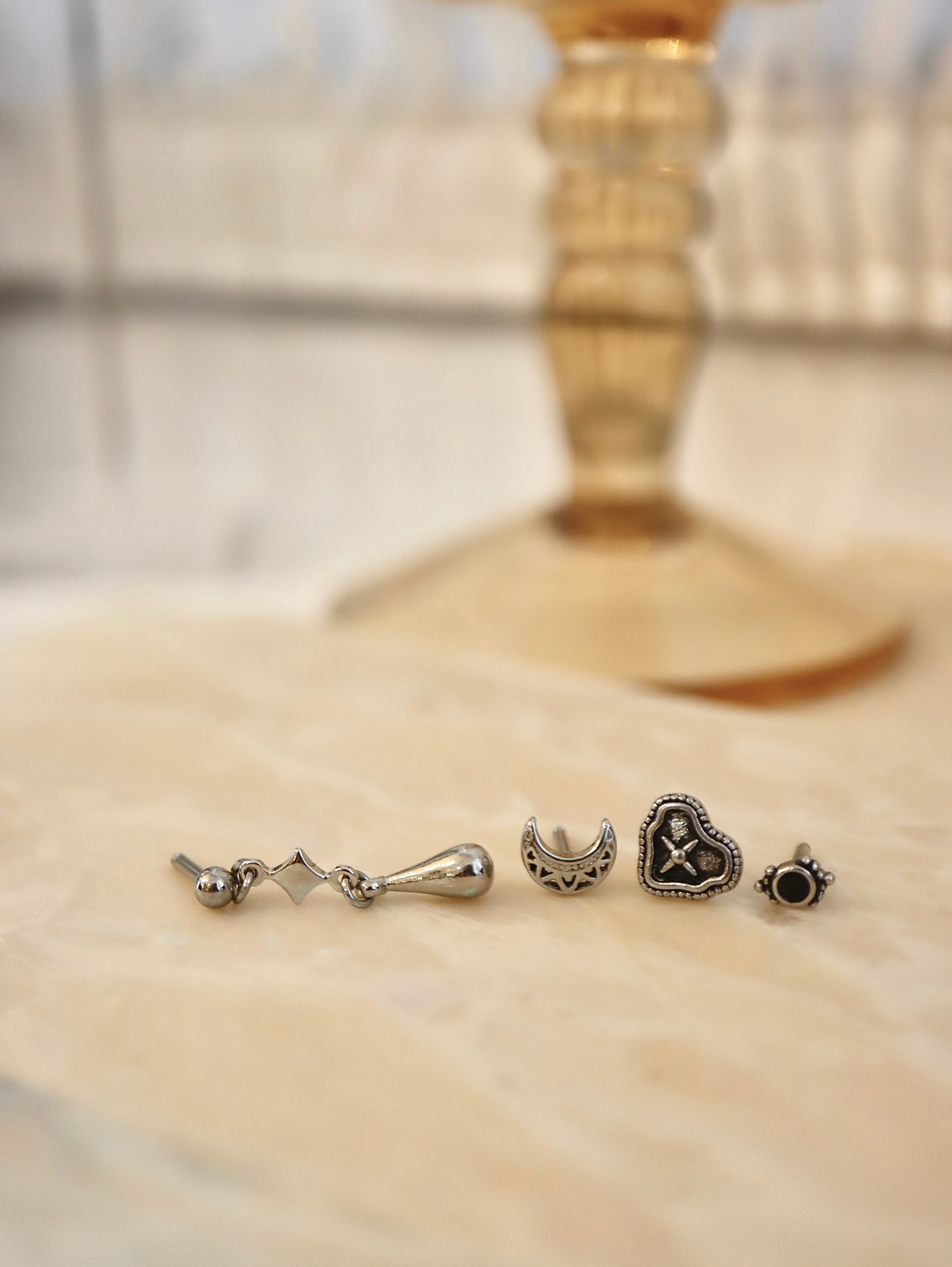 Drop stud surgical steel piercing earring (1pc)