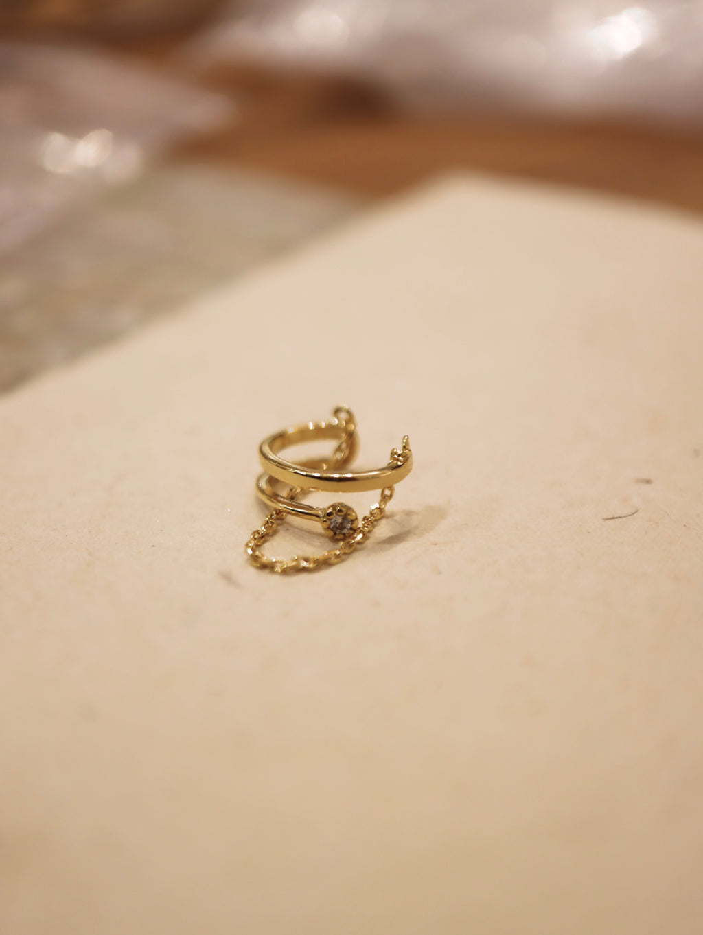 925 silver chain drop Earcuff (1pc)