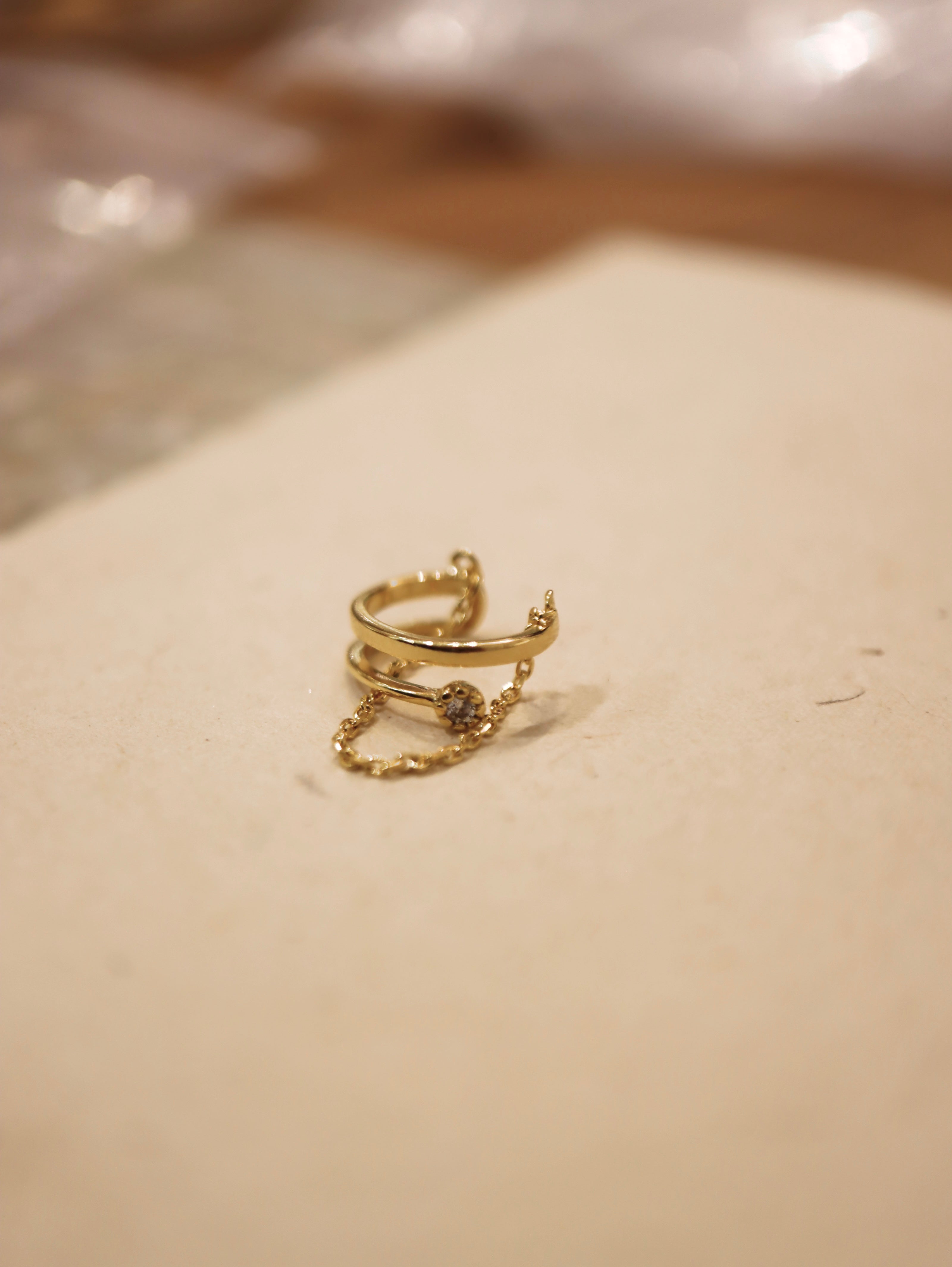 925 silver chain drop Earcuff (1pc)